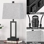 Ensemble de lampes de table à commande tactile 2, Lampe de chevet avec 2 USB Ports de recharge & AC Déplacement, 3-Way Lampe de table de nuit moderne dimmable pour chambre à coucher salon Bureau de fin(2700K 2 LED Ampoules comprises)