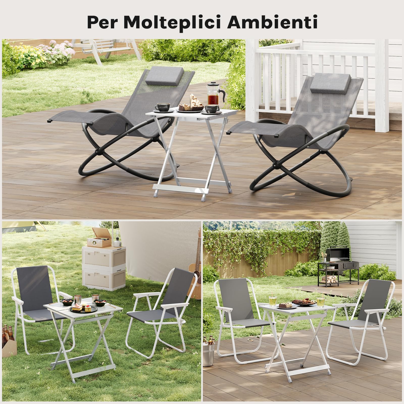 WOLTU Tavolo Campeggio in Alluminio Tavolino Pieghevole Tavolo da Giardino Piccolo da Balcone, Picnic, Spiaggia, 50.5x47x59.5cm, Argento