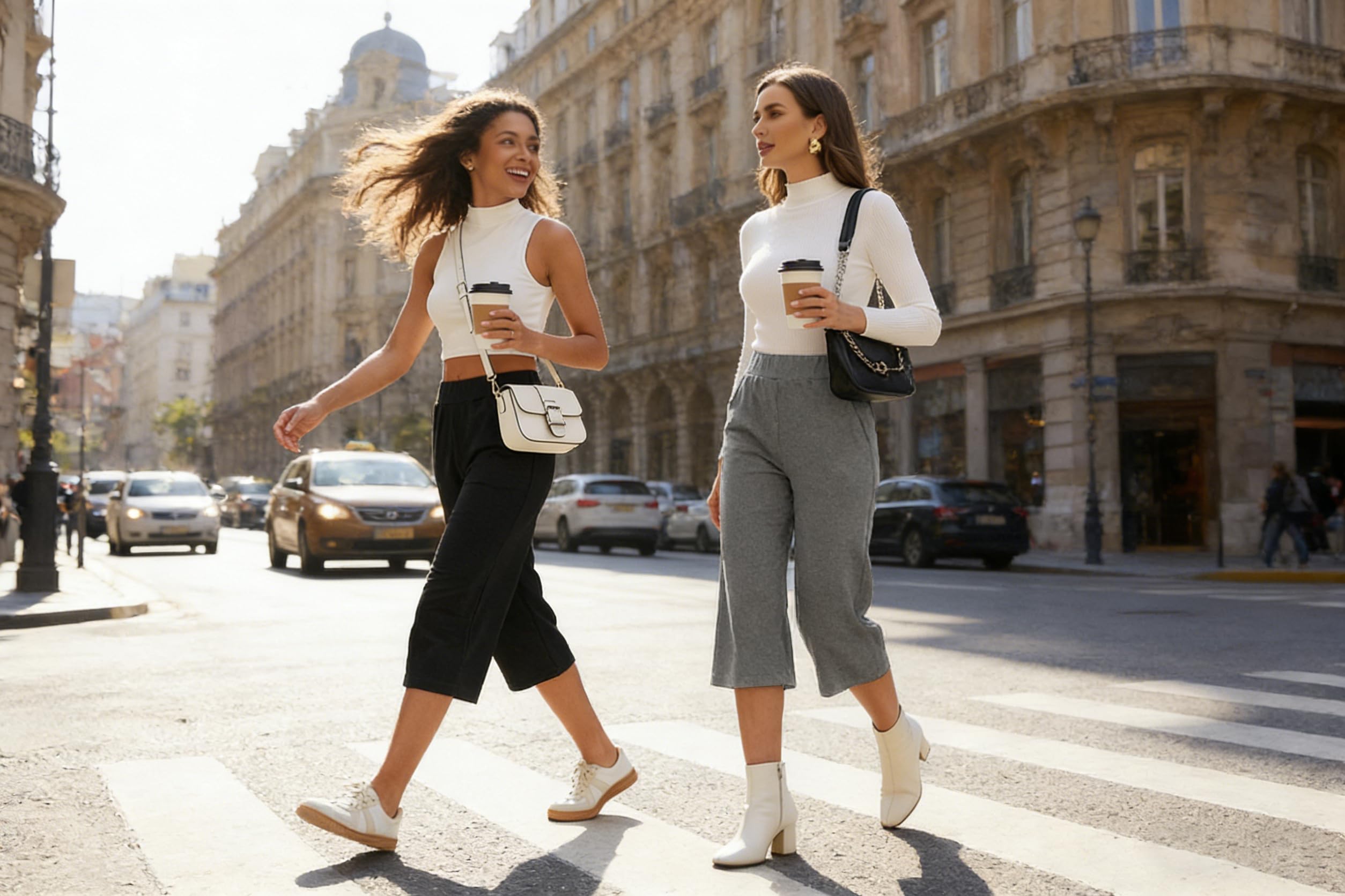 Pantalones Chándal Mujer 3/4 Capri Verano Deportivos con Bolsillos Cintura Alta Elástica Yoga Fitness Correr