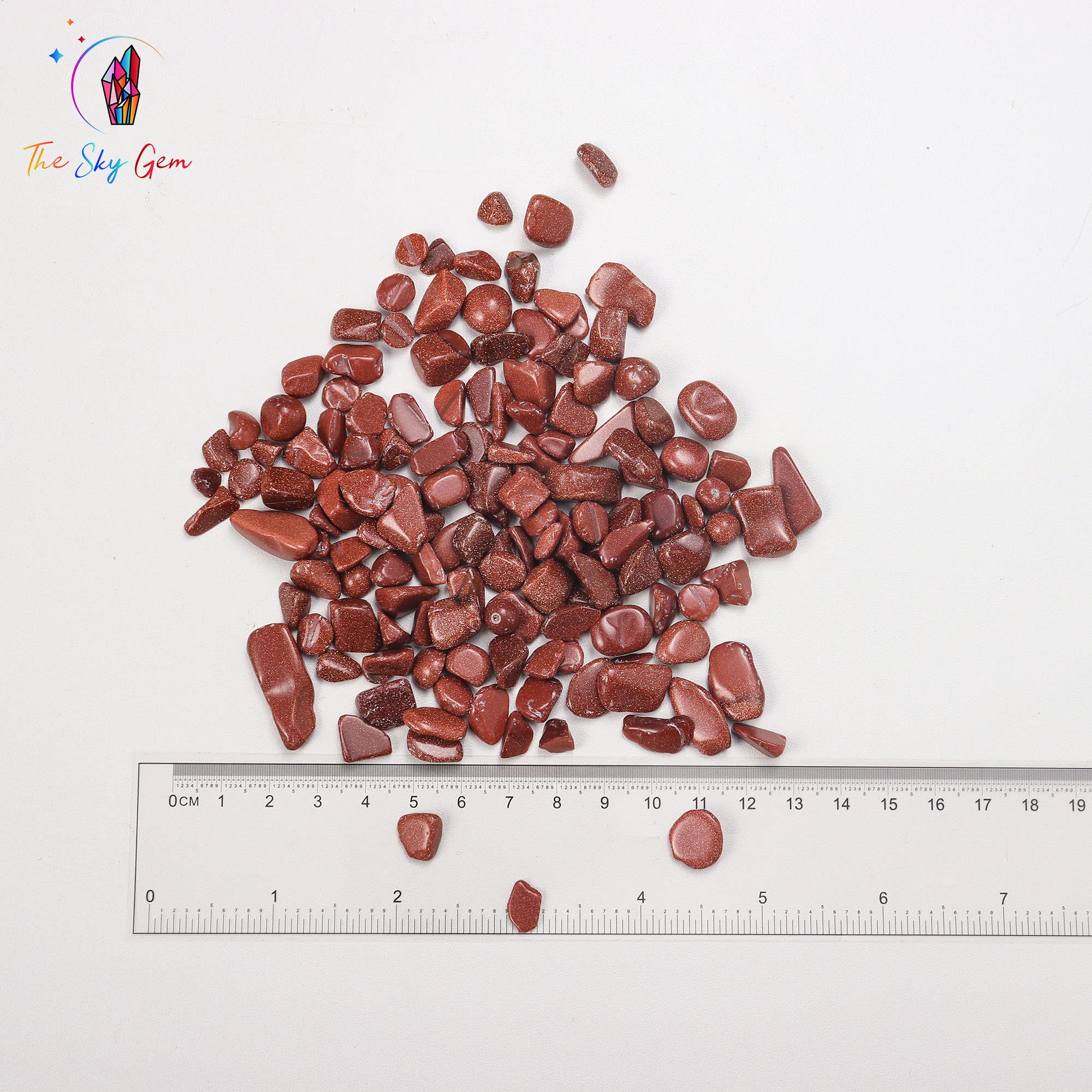 Crystal Chips Bags Over 50 Different Kind of Gemstone Chips Healing Crystals Chips Bulk - Crystal Gemstones for Crafts (Red Gold Sandstone)