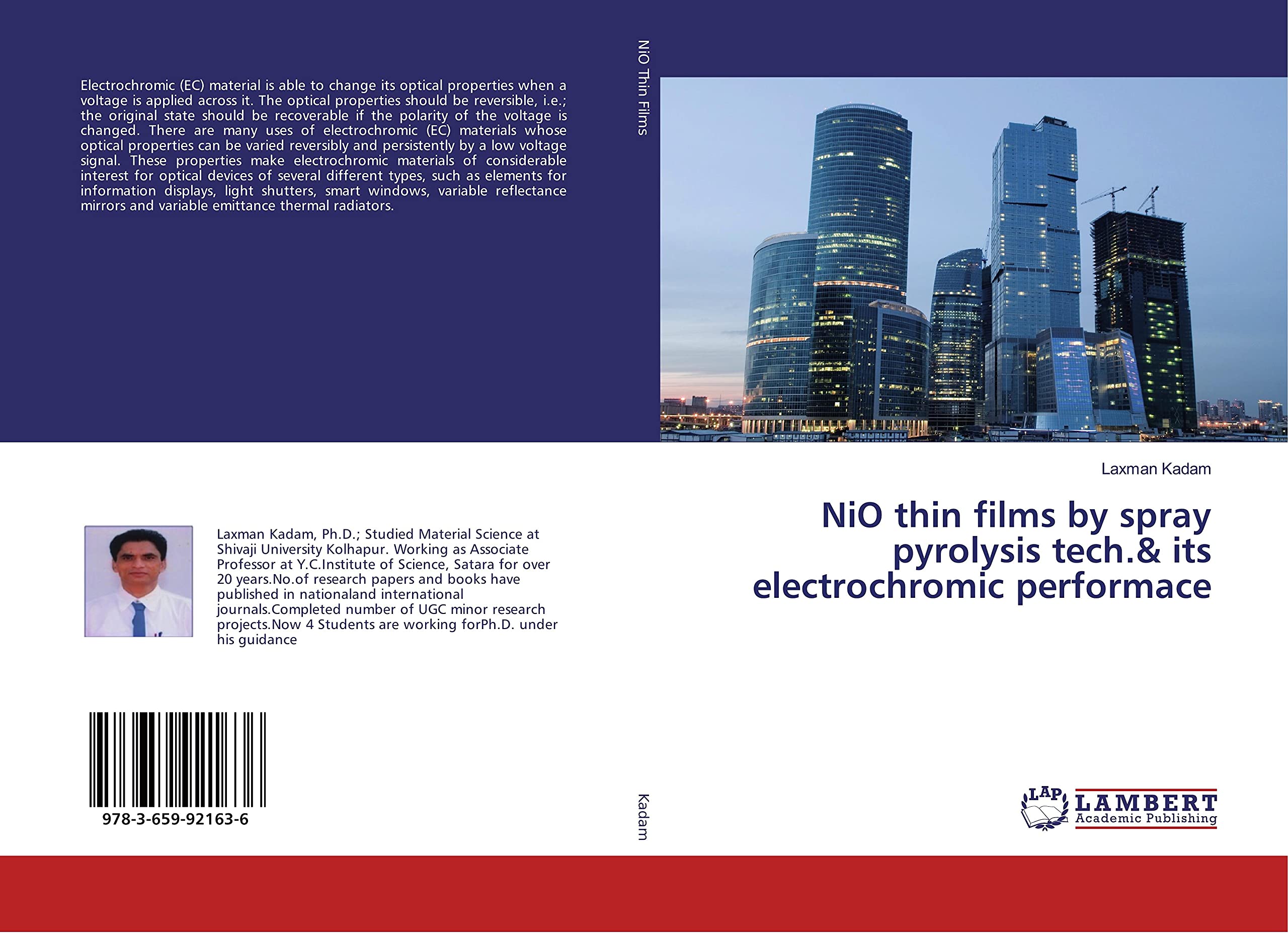 NiO thin films by spray pyrolysis tech.& its electrochromic performace Paperback