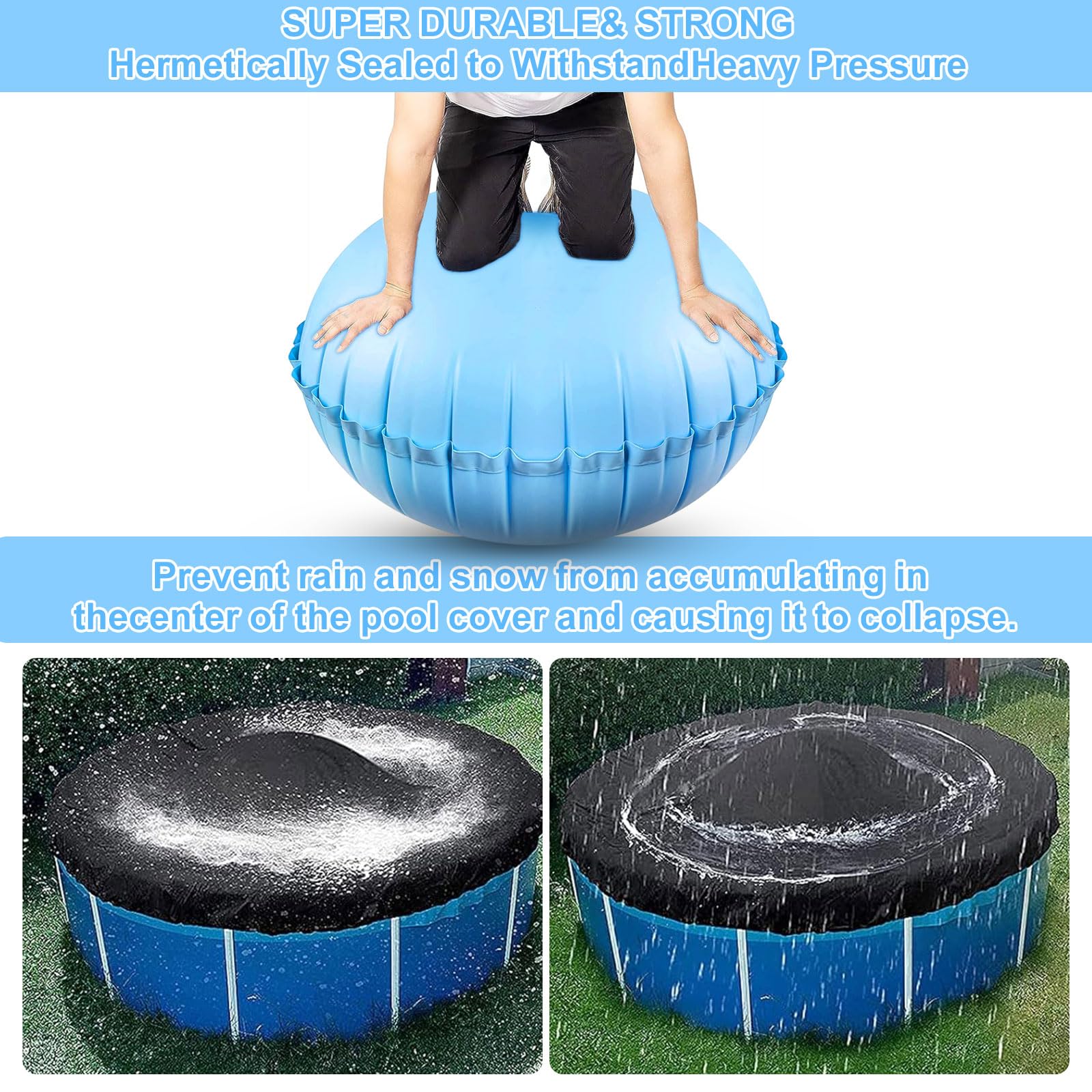 SPERMUOY Poolkissen Winter Poolkissen Luftkissen Pool,120x120cm Pool Luftkissen Winter,Winter Schluss Luftkissen,Pool Überwinterendes Luftkissen,poolkissen Für Pool Abdeckplane Tragbares Aufblasbares