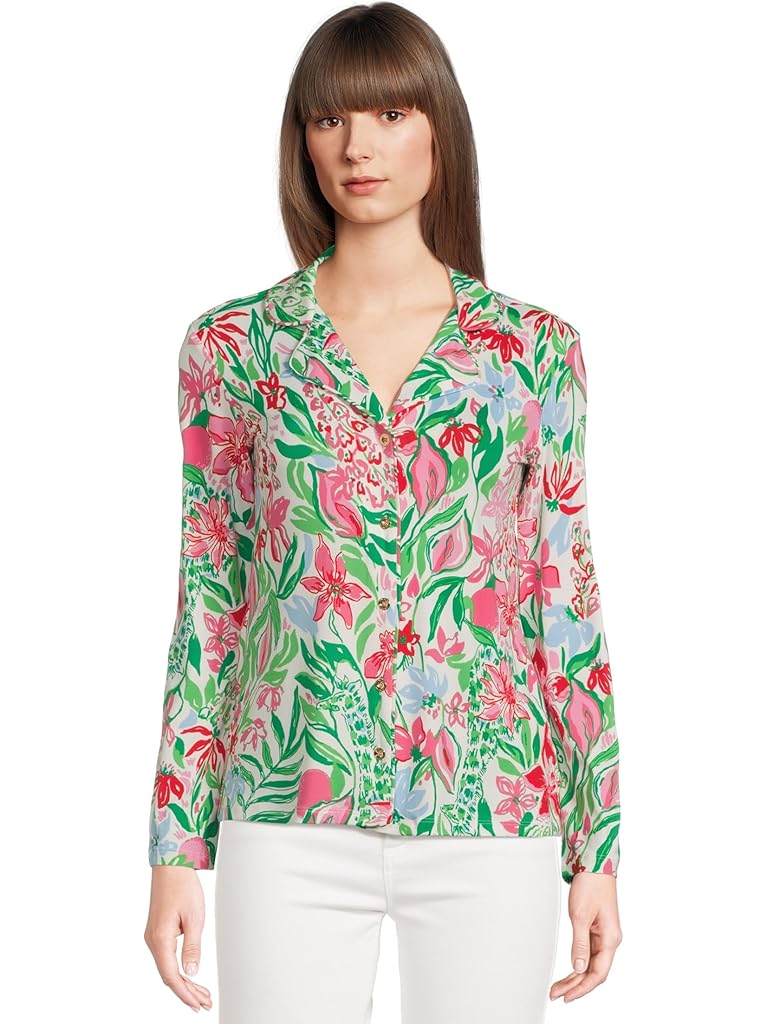 Multi Lilly Pulitzer PJ Knit Long Sleeve Button-Up Top