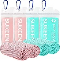 Vista 1 de Sukeen [4 unidades] Toalla de refrigeración (40 x 12 pulgadas), toalla de microfibra suave transpirable para yoga, deporte, correr, gimnasio