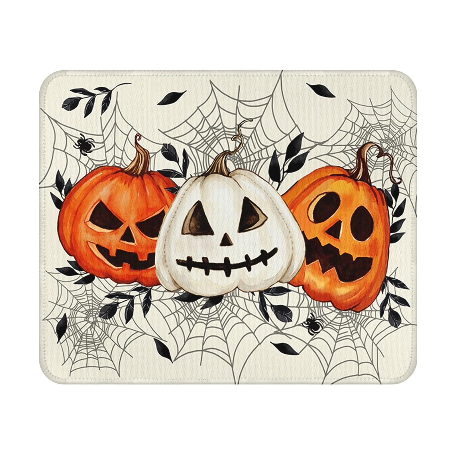 Halloween Mouse Pad - 9.5x7.9 Inch Spooky Pumpkin Mousepad Pumpkin Keyboard Mat with Anti-Slip Rubber Base for Computer Mouse Keyboard Home and Office