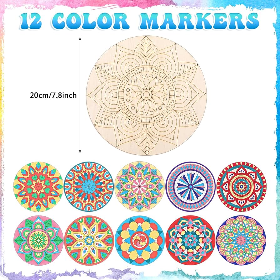 Amazon.co.jp: Vercraft 木製曼荼羅ペインティング22点セット
