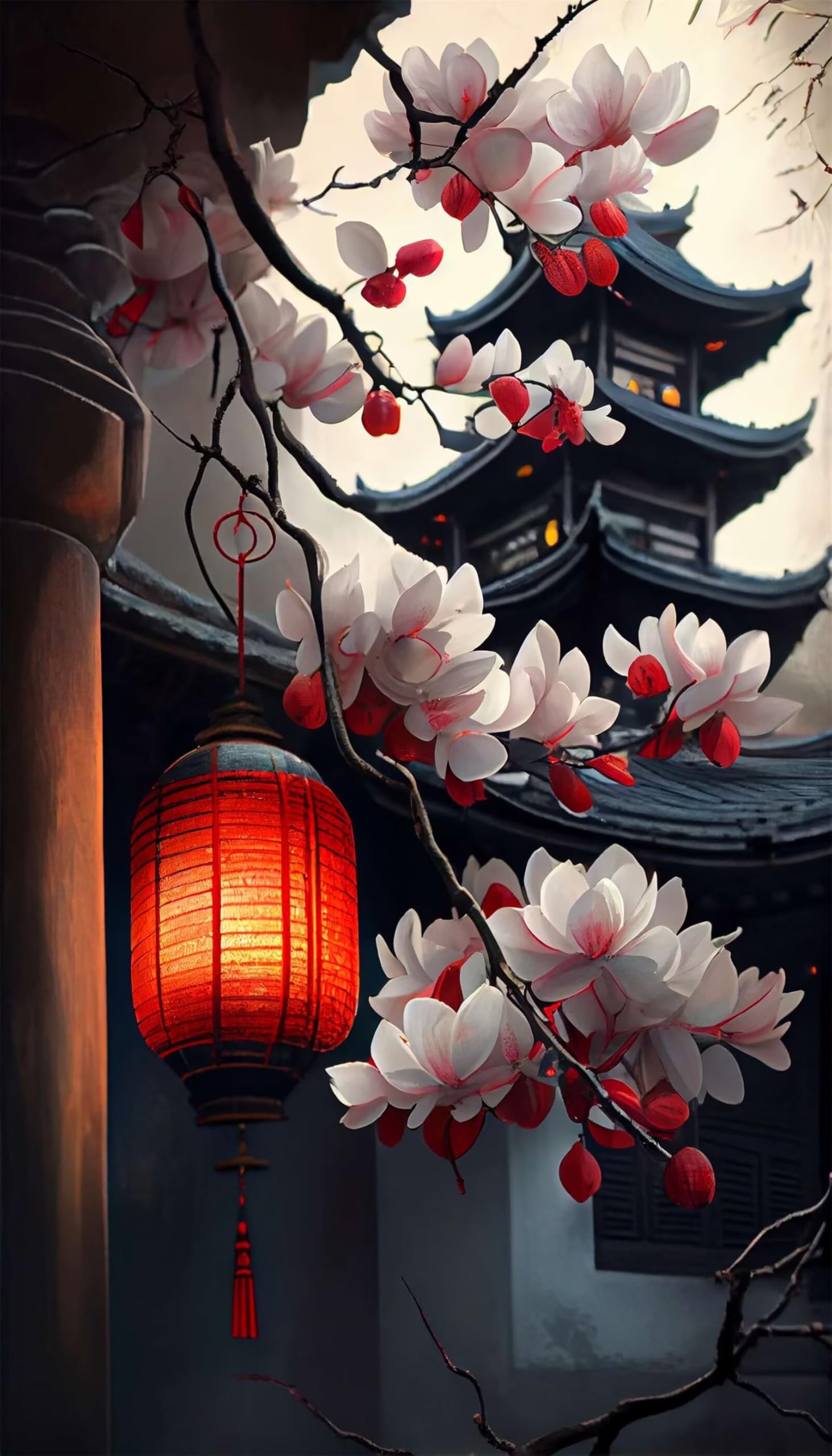 Puzzle dla dorosłych, 1200 elementów, czerwona magnolia, vintage, 75 x 50 cm, kolorowe puzzle "zrób to sam" do dekoracji domu, rodzinne puzzle dla początkujących i dzieci