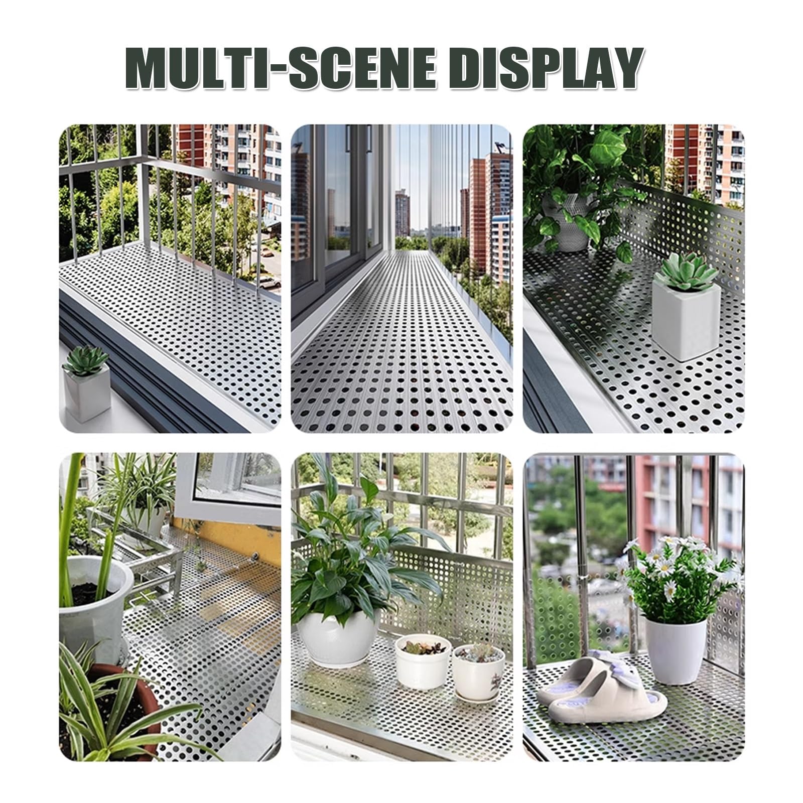 Tôle perforée déployée en acier inoxydable 304, treillis métallique à monter soi-même, tôle perforée for la protection décorative des balustrades de balcon(W20*L400cm/W7.87*L157.4in)