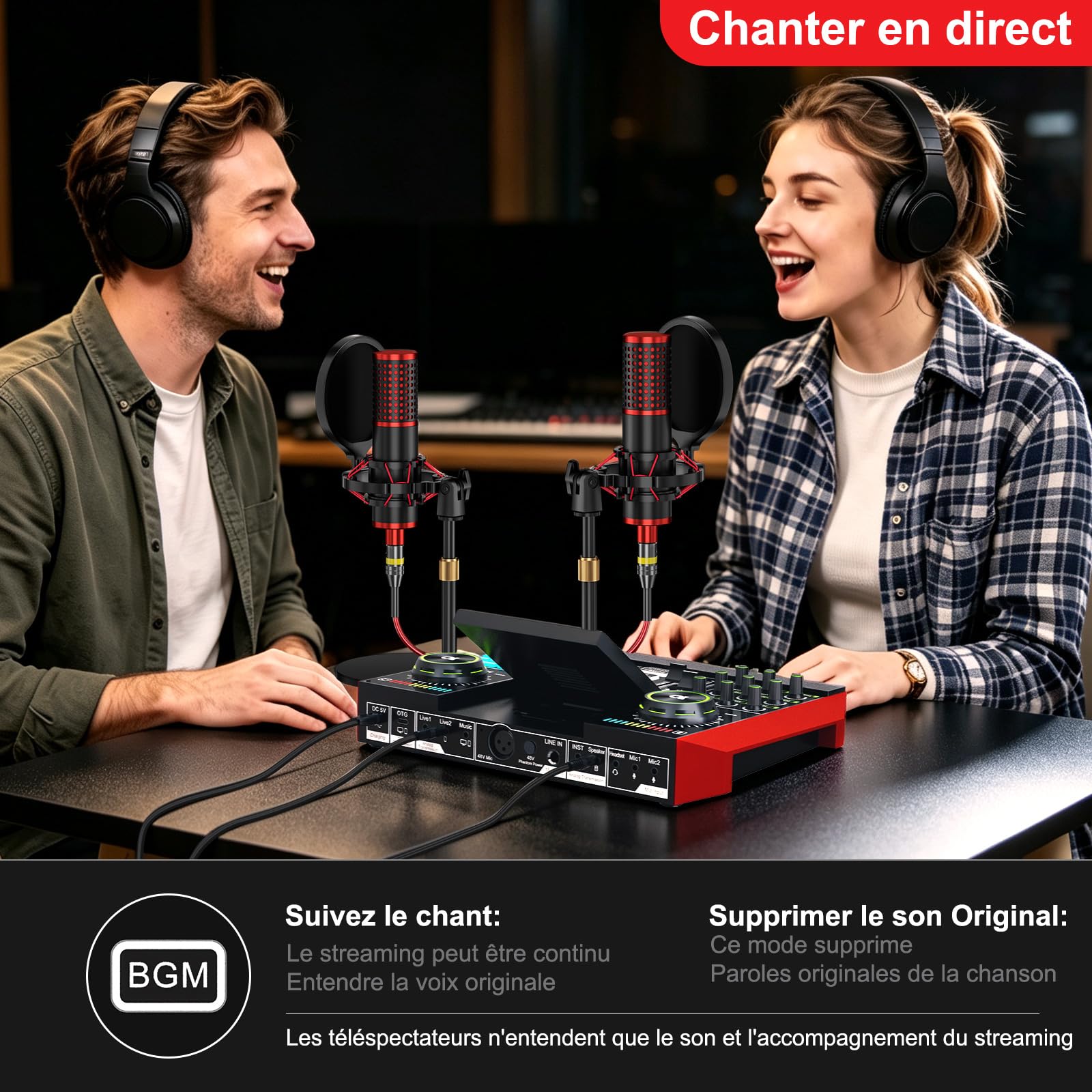 G10 Kit Podcast avec 2 Microphones, Interface Audio