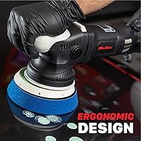 Vista 5 de Maxshine M15 Pro Dual Action Polisher – 15 mm Long Throw, 1000 W Power, 5″ Backing Plate, Variable Speed 2,500–5,000 OPM, Low Vibration Ergonomic