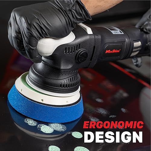 Miniatura 5 de Maxshine M15 Pro Dual Action Polisher – 15 mm Long Throw, 1000 W Power, 5″ Backing Plate, Variable Speed 2,500–5,000 OPM, Low Vibration Ergonomic –