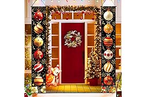 2PCS Christmas Porch Sign Door Banner Decorations