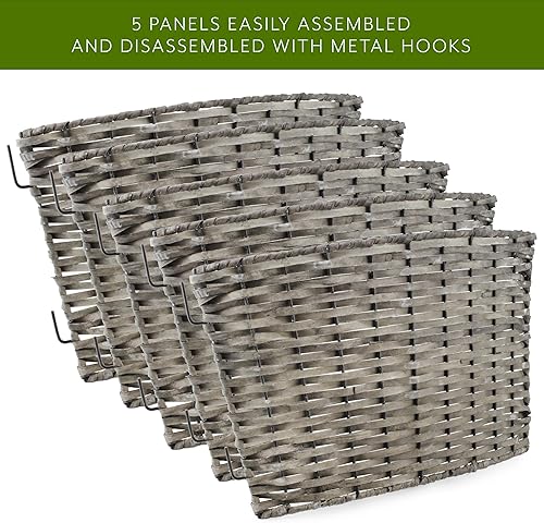 Miniatura 4 de AuldHome Design Collar de mimbre para árbol de Navidad (gris lavado, 29 pulgadas), falda de árbol de sauce grande con tejido de cesta de madera real