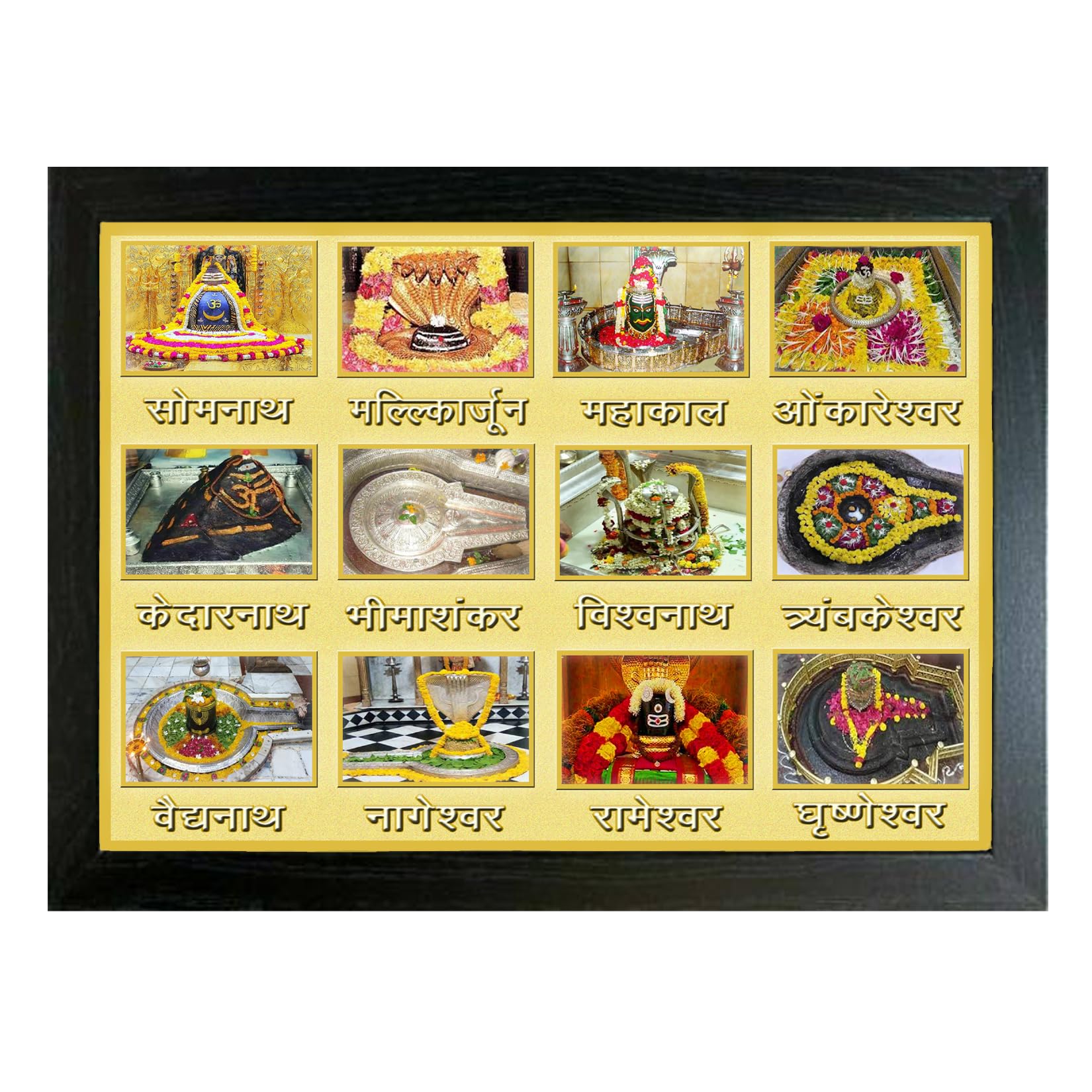 LOKANJ 12 Jyotirlinga Photo Frame | Attractive Twelve Jyotirling Picture Frames Famous Shivlinga Size 13 * 9 Color Multi-image-8
