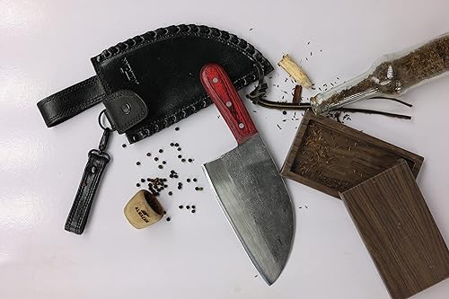 Miniatura 6 de Almazan Cuchillo de chef forjado a mano con funda de cuero, fabricado en España
