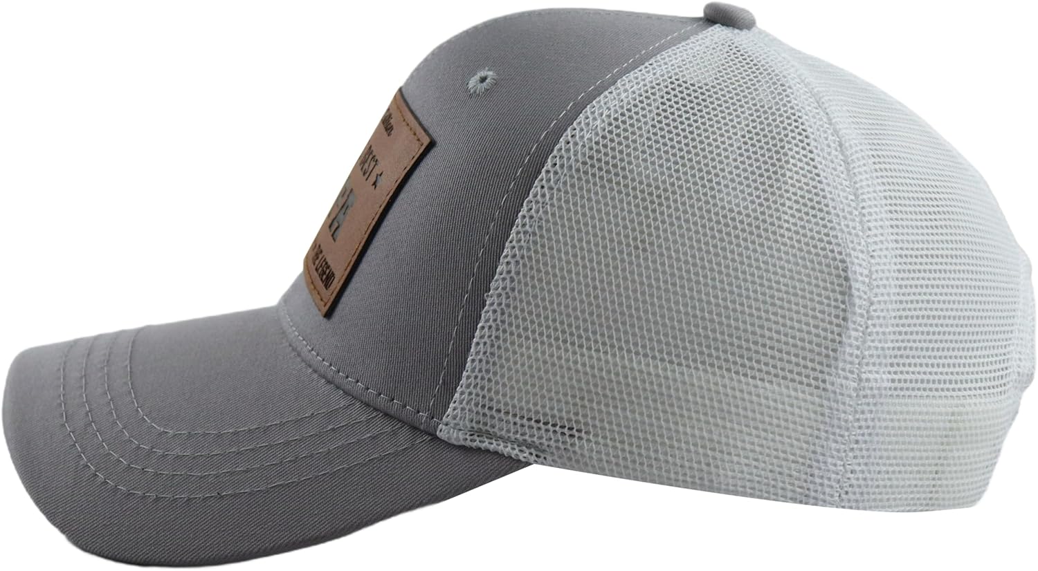 Limited Edition World's Best Grandpa Trucker Hats for Men, Adjustable Cotton Leather Patch Papa Snapback Baseball Cap - Image 4