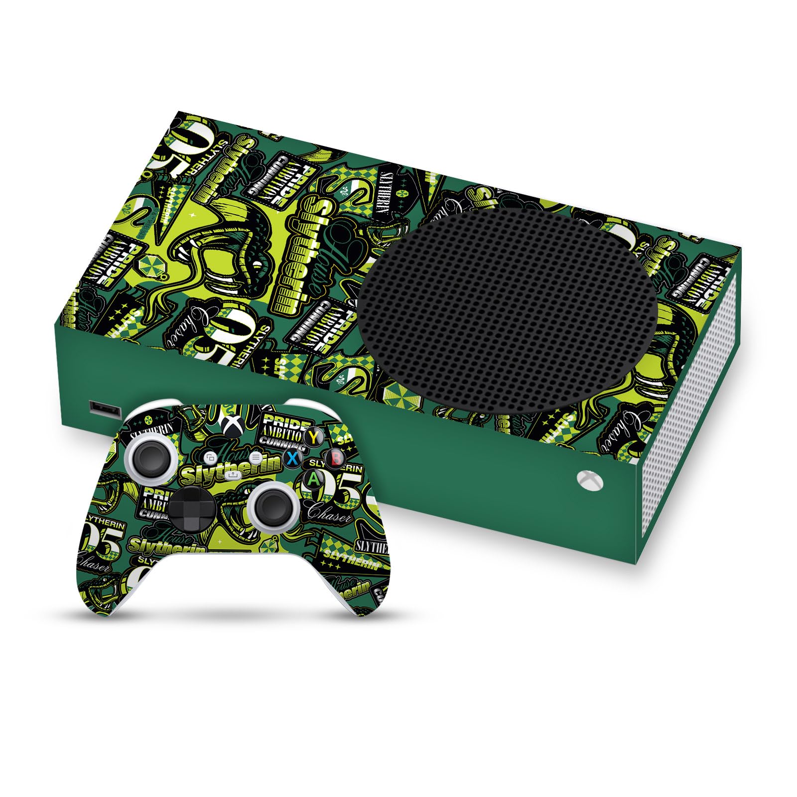 Head Case Designs sous Licence Officielle Harry Potter Motif Slytherin Graphiques Vinyle Autocollant De Jeu Peau Autocollant Couverture Compatible avec Xbox Series S Console and Controller Bundle