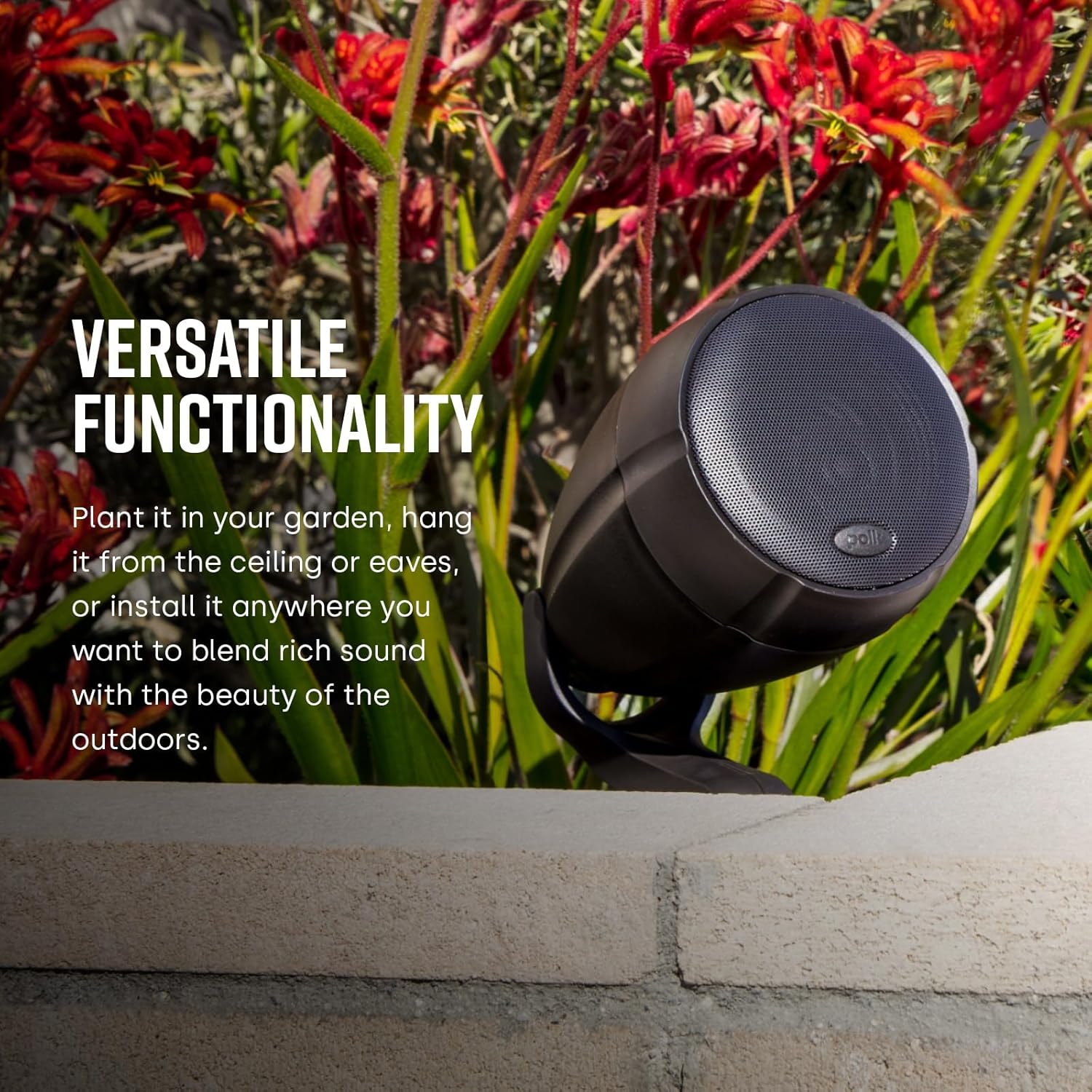 Polk Audio Atrium SAT300 Compact Outdoor Speaker – 3.5" Long-Throw Midrange Woofer & 3/4" Composite Dome Neodymium Tweeter, Anti-Theft Design, Weather-Resistant Housing, Chestnut Brown