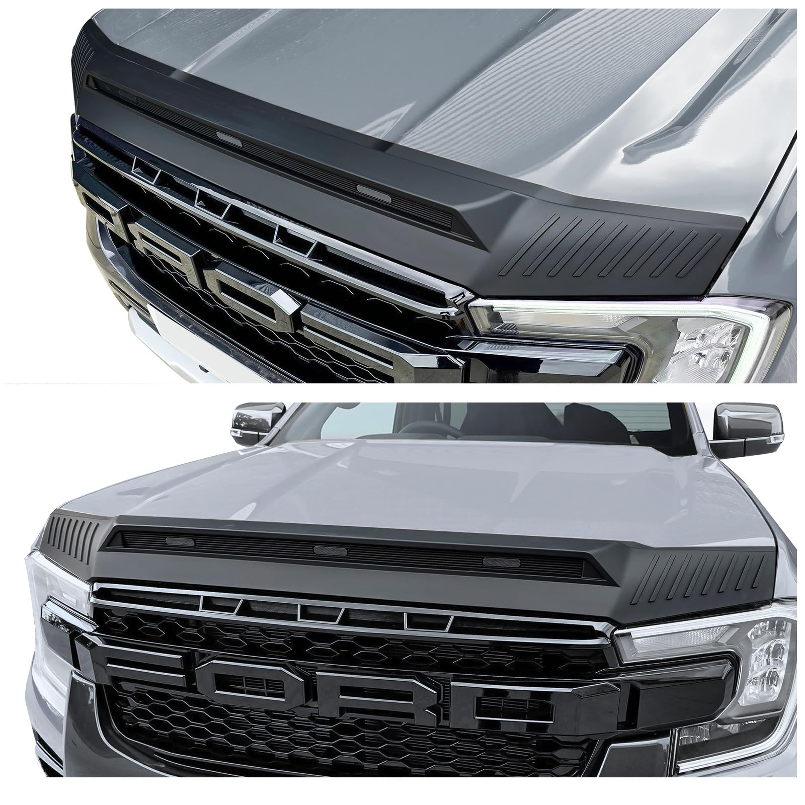 Protezione Cofano Per Ford Ranger 2023-2024 T9 - In ABS Nero Opaco, Anti-Graffi E Insetti - Foto 7