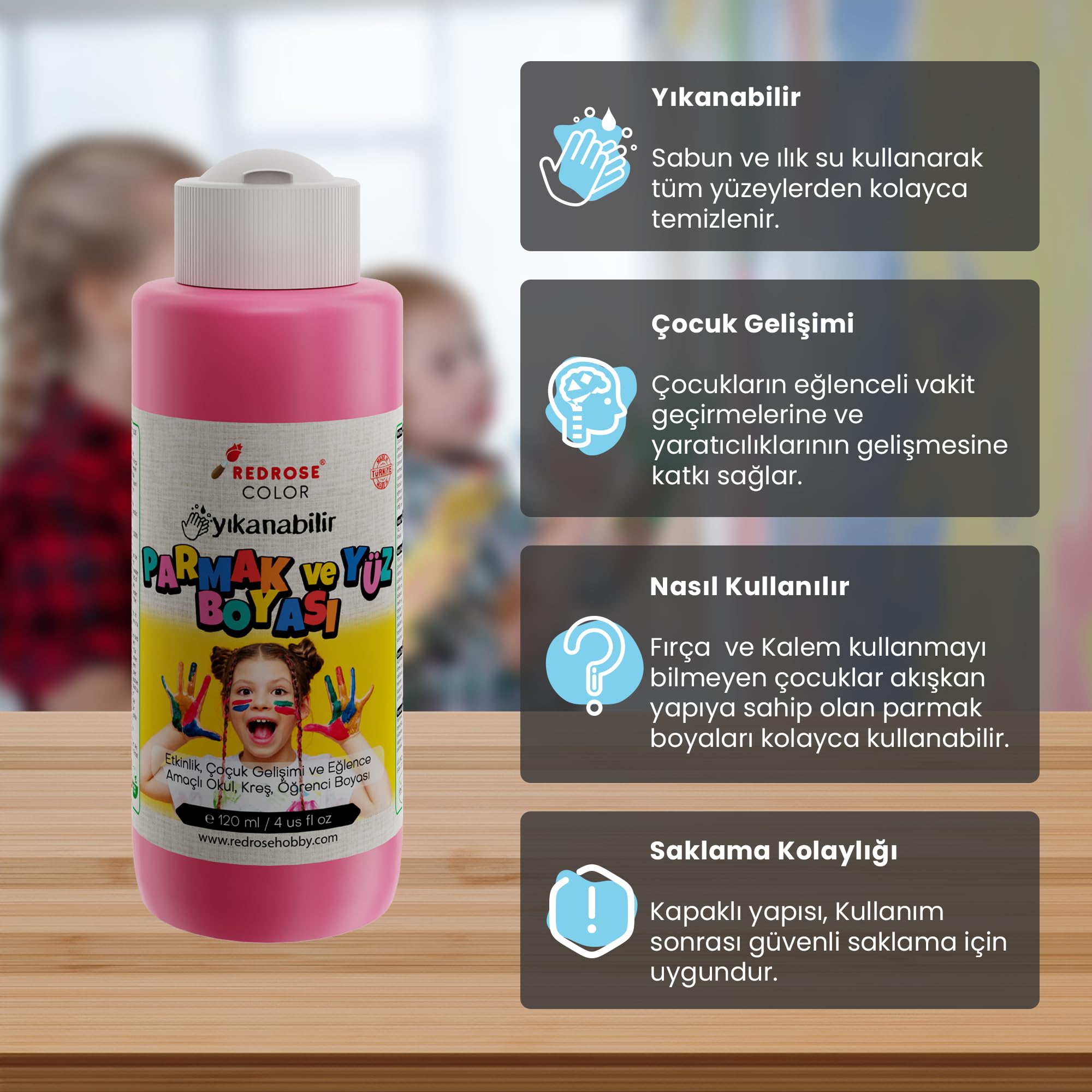 Pembe Parmak Boyası 120ml