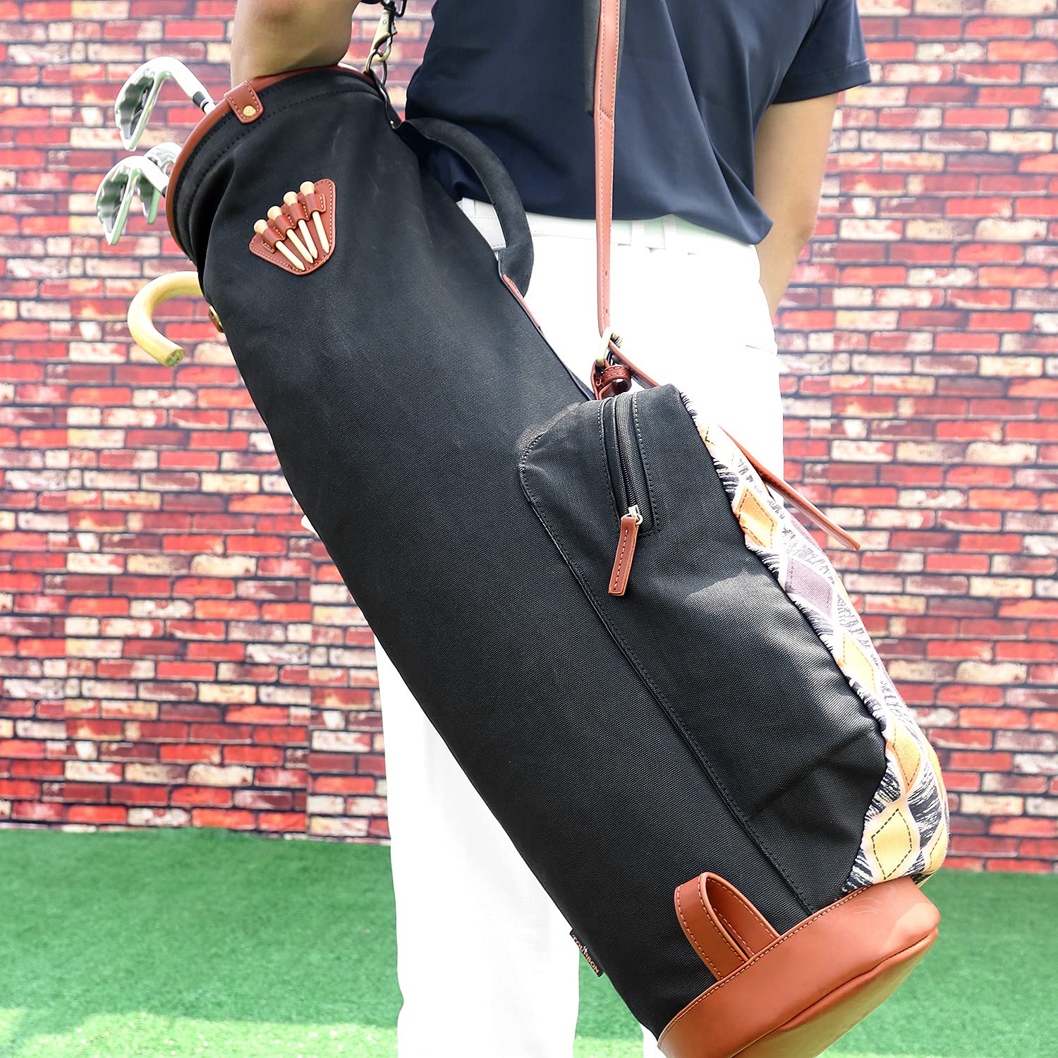Golftasche Pencilbag Vintage Outdoor Golftasche Sticks Club Taschen Bälle Tragetasche Auto Driving Range Canvas Cover 83CM Pencilbag Reisebag