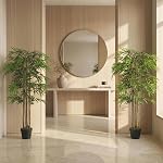 Outsunny 5FT Ensemble artificiel d'arbres de bambou 2, Faux plant avec 1095 Feuilles, Greenery Plant dans le pot de chambre de bébé pour intérieur, vert
