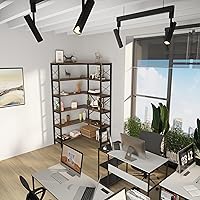 Vista 16 de Estantería de esquina y estanterías industriales de esquina Etagere estantería en forma de L 6 niveles con marco de metal para sala de estar