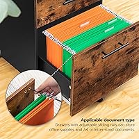 Vista 4 de HOOBRO Archivador de 3 cajones, archivador de madera para debajo del escritorio, se adapta a tamaño A4/carta para oficina en casa, cajonera pequeña