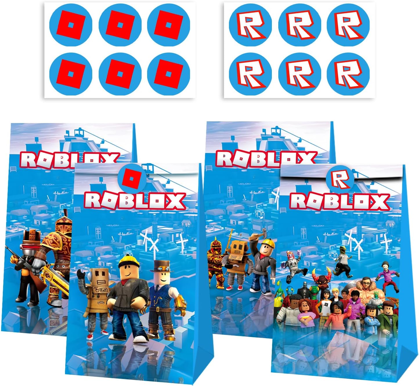 Pyeunglloon 12 Pcs Roblox Party Bags For Boys, Birthday Gift Kids, Supplies Boys