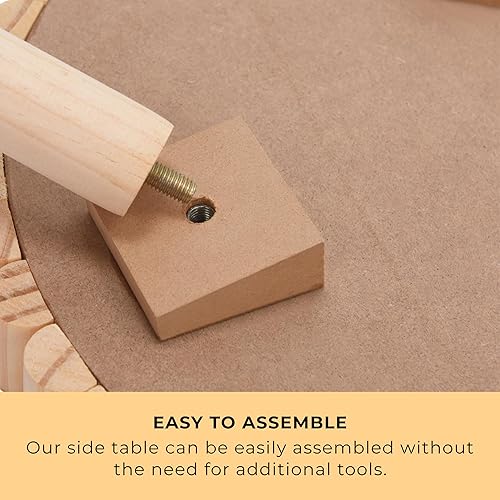 Miniatura 5 de Prosumer's Choice  Mesa auxiliar de madera color marrón natural, mesas auxiliares redondas pequeñas para sala de estar, mesita de noche simple,