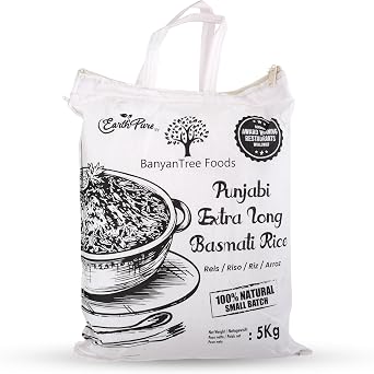 BanyanTree Foods Punjabi Extra Long Basmati Rice 5kg  All Natural | Indian Origin| Aged| Long Grain Rice| Ideal for Biryani, Pilaf