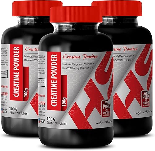Proteína de creatina en polvo - CREATINE Powder 100G - Mejora la recuperación muscular (3 botellas)