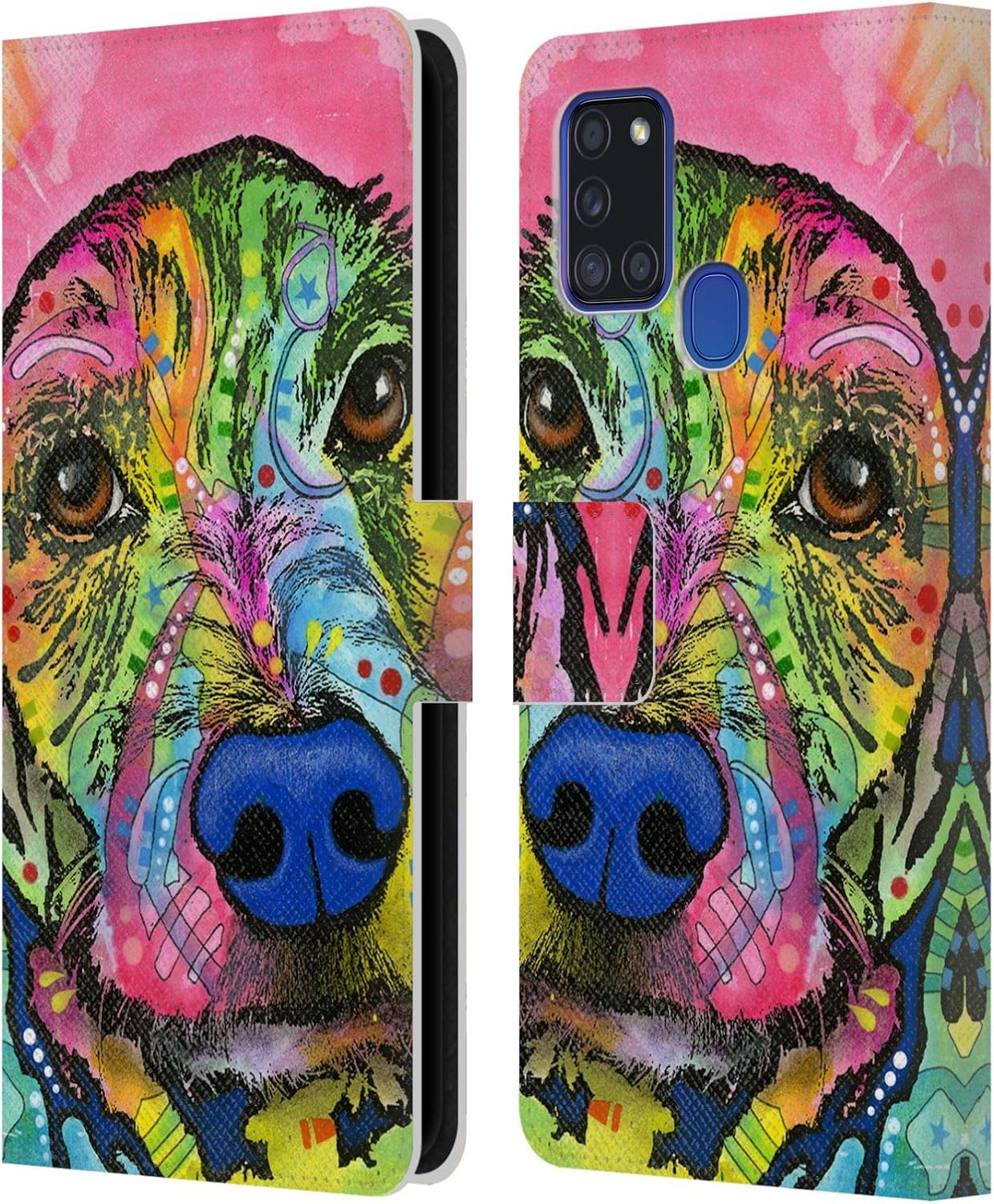 Head Case Designs Officially Licensed Dean Russo Take Me Home Please Dogs 3 Leather Wallet Case Compatible with Samsung Galaxy A21s (2020)