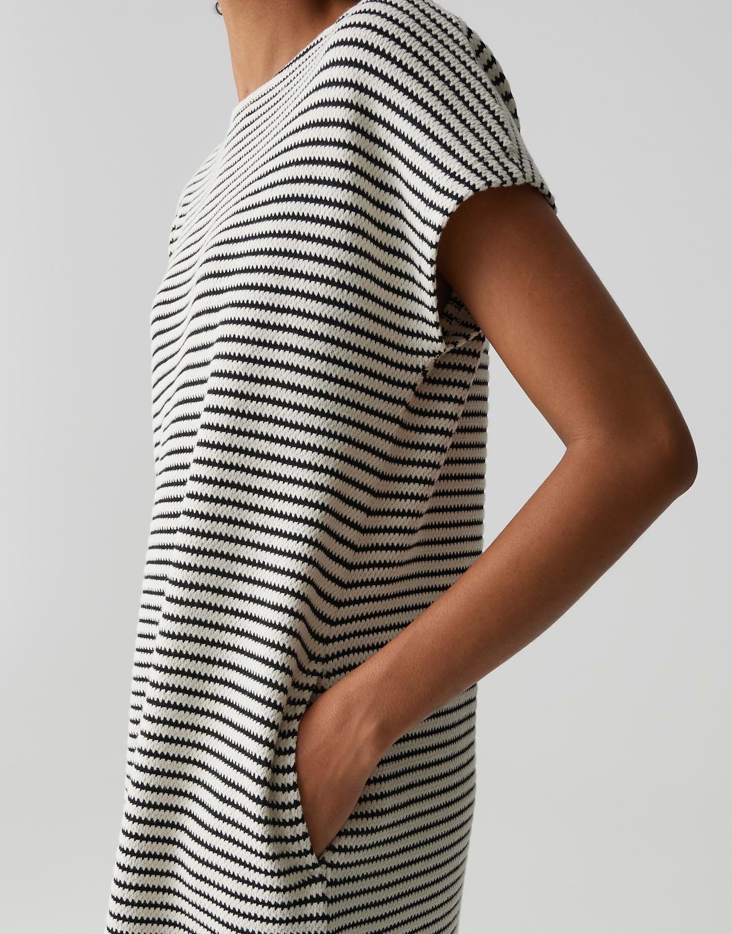 OPUS Damen Minikleid | Sommerliches Strickkleid in Streifenoptik