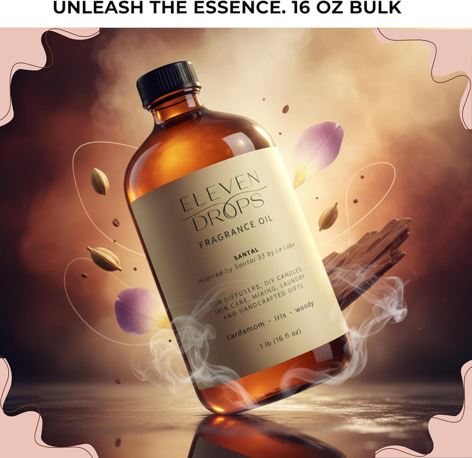 Santal Aroma Fragrance Oil – Essential Oil Blend for Diffusers, Candles & Soap Making, Mixing, Long Lasting Scent, Pet Friendly, Made in USA, Amber Glass Bottle, IFRA Compliant, 16 Fl. Oz - Image 9