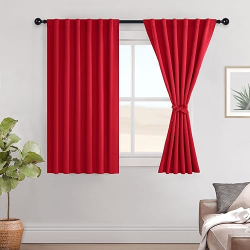 Miniatura 104 de Hiasan Cortinas opacas blancas extra anchas para dormitorio, cortinas opacas térmicas extra anchas de 72 pulgadas de largo, con pestaña trasera,