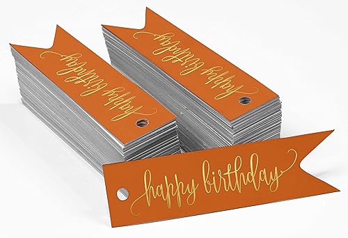 Miniatura 43 de Etiquetas de papel para colgar con texto en inglés «Happy Birthday», 100 unidades Azul,Aqua Blue,Negro -,azul, cerceta (Dark Teal Blue),Rosa