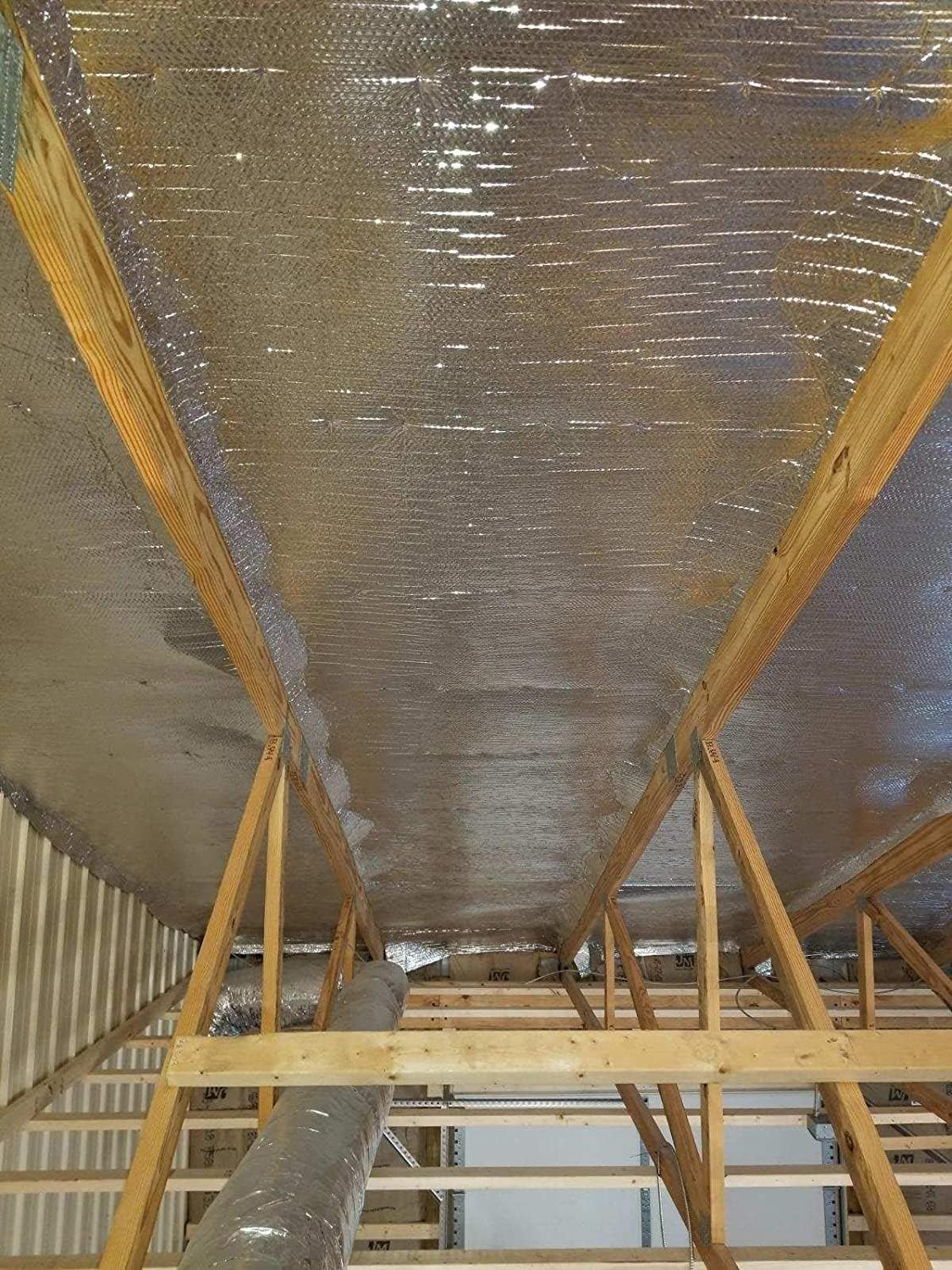 US Energy Products Double Sided Reflective Heat Radiant Barrier Aluminum Foil Insulation (1/4 Thick R8 Double Poly-Air) Roll: Walls Attics Air Ducts Windows Radiators HVAC Garages + More (36" x 50')