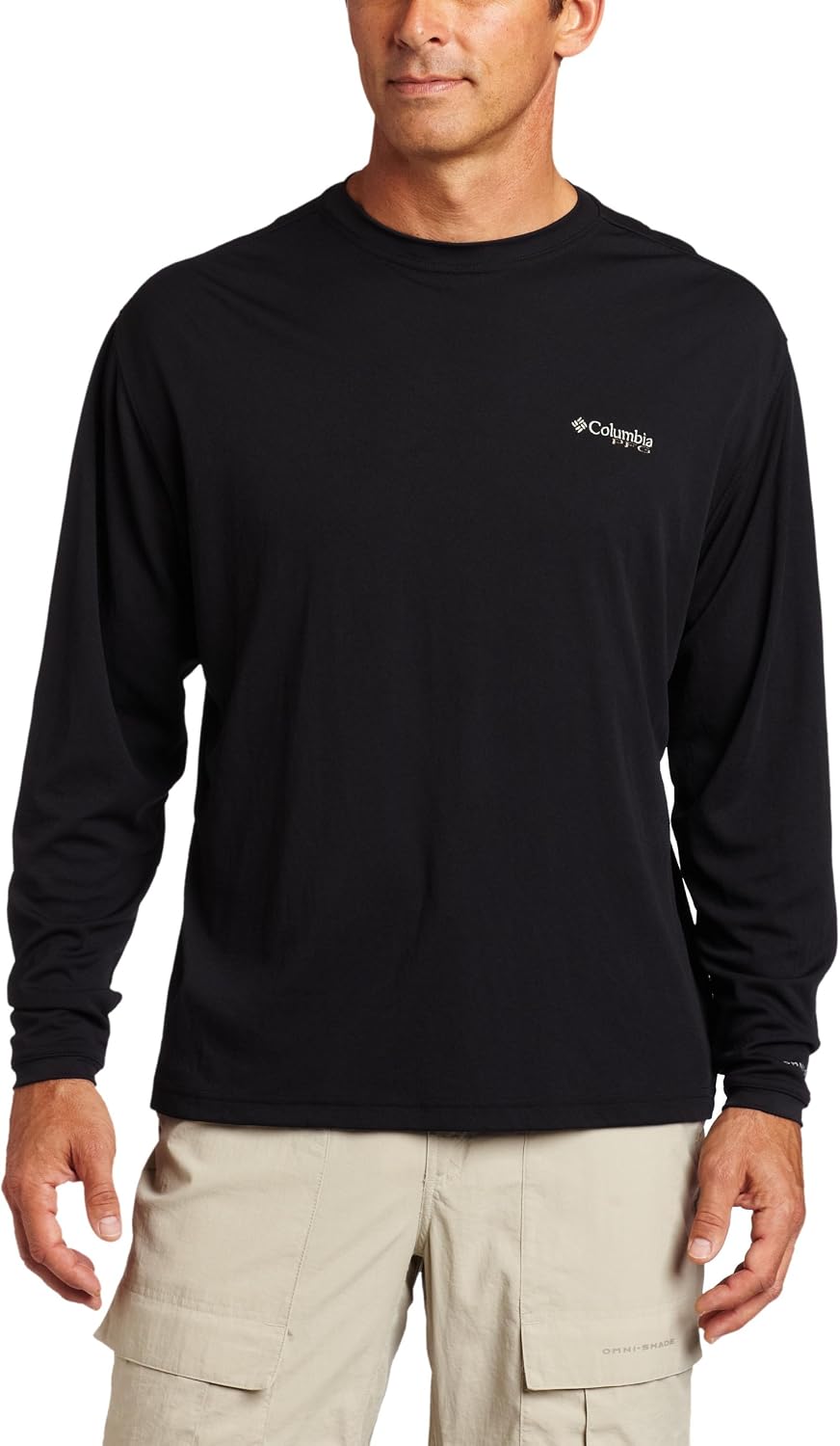 Columbia Men's Skiff Guide II Long Sleeve Tee Fishing Shirt (Black, Small)
