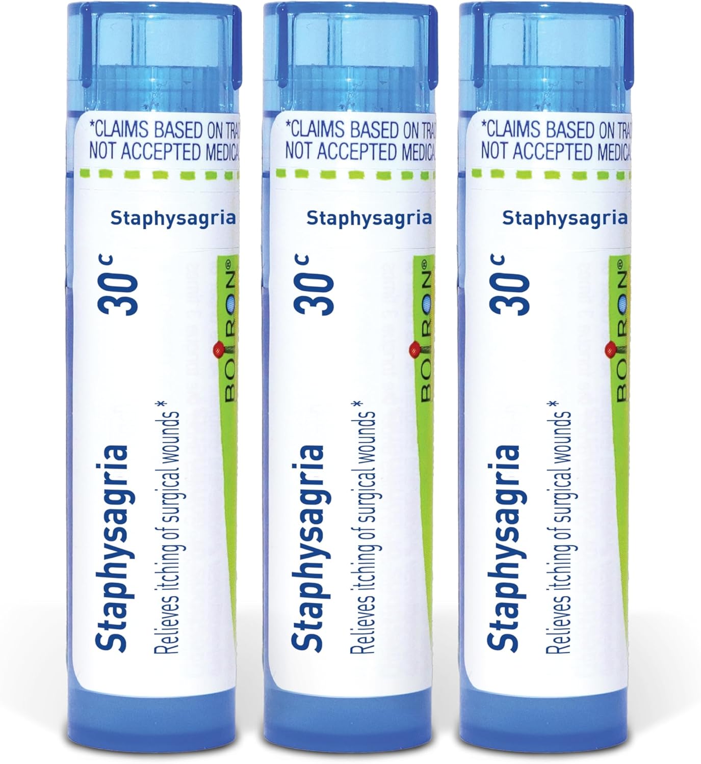 Boiron Staphysagria 30c Homeopathic Medicine for Itching of Surgical Wounds - Pack of 3 (240 Pellets)