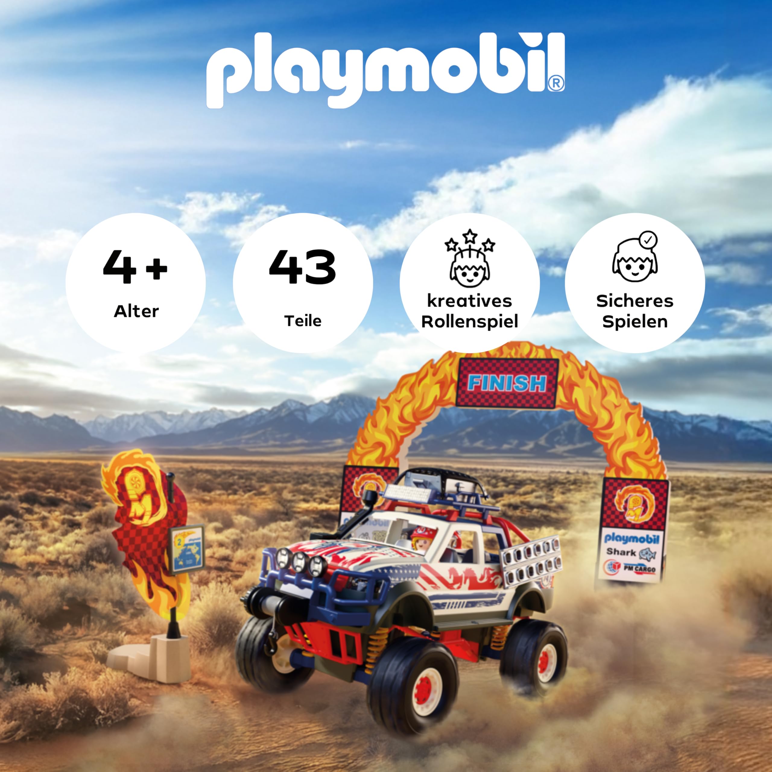 PLAYMOBIL | Cars | Offroad Truck | Geländewagen mit Seilwinde und Brückenplatten | Auto Kinder Spielzeug ab 4 Jahren | 72061 - 3