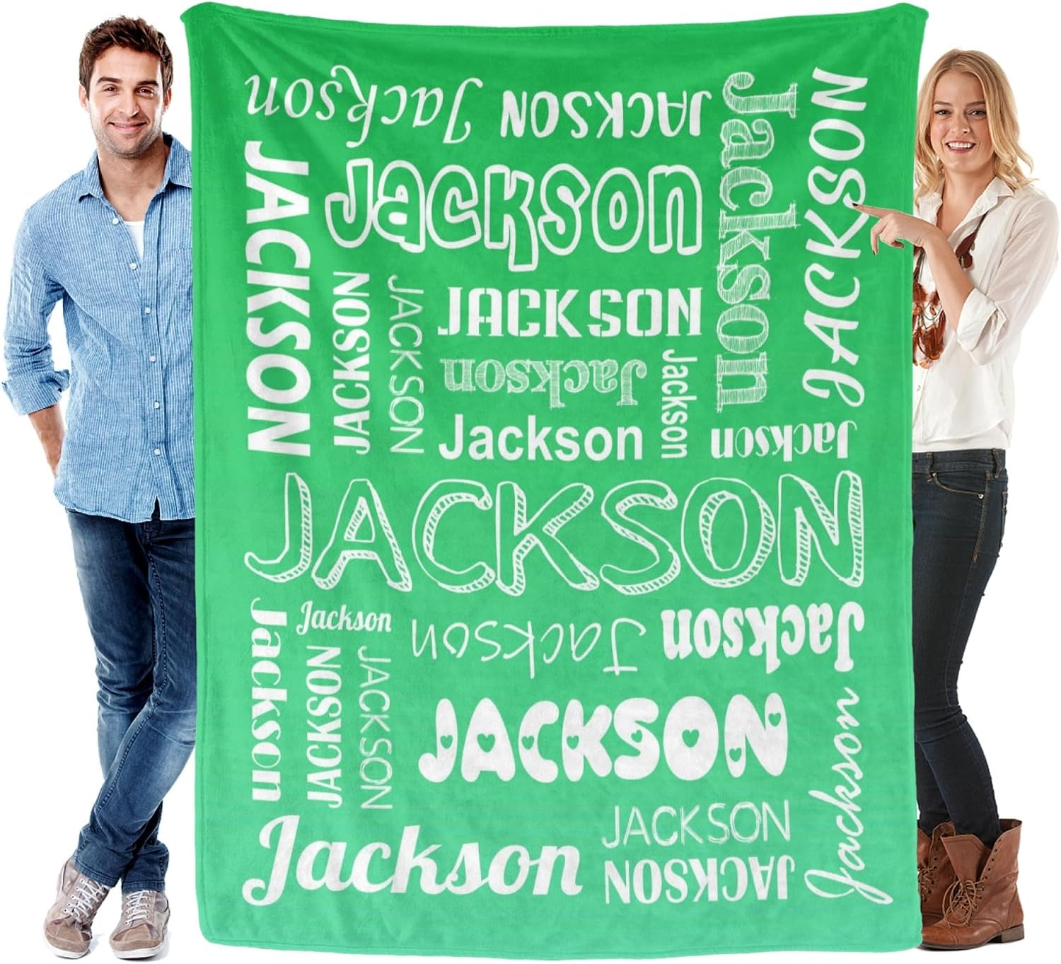 Personalized Name Blankets for Baby Boy Girl Custom Super Soft Blankets with Name Text for Kids and Adults Personalized Baby Gifts Birthday for Daughter Son (Cyan)