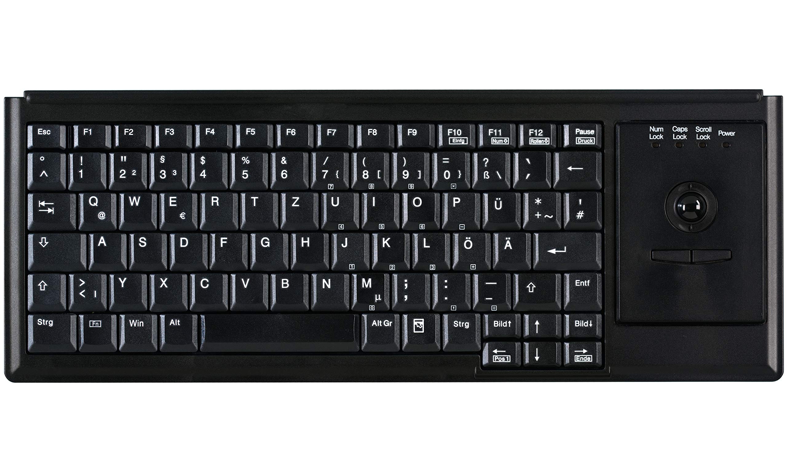 Active Key AK-4400-TU-B/GE Ultraflache Trackball Tastatur