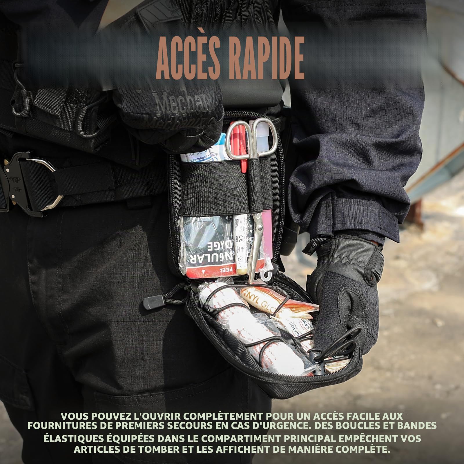 WYNEX Pochette de Premiers Secours Tactique Mini Sac de Secours Ifak Poche Molle de Survie Militaire Poche de Ceinture pour Premiers Soins Petite Pochette Médical(Vide)