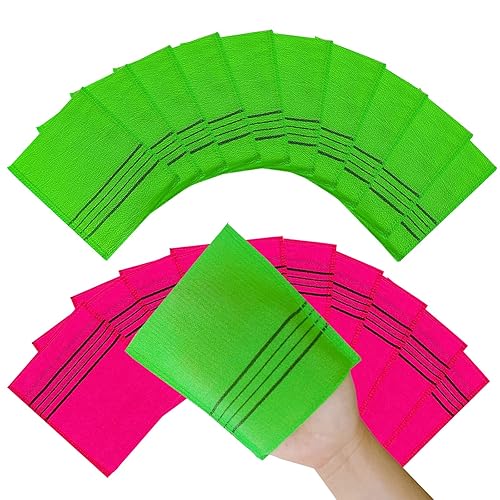 The Original Korean Exfoliating Mitt Body Scrub 20pcs (verde 10+rojo10)Toalla coreana ItaliaPaño de baño exfoliante asiático para piel muertaesponja