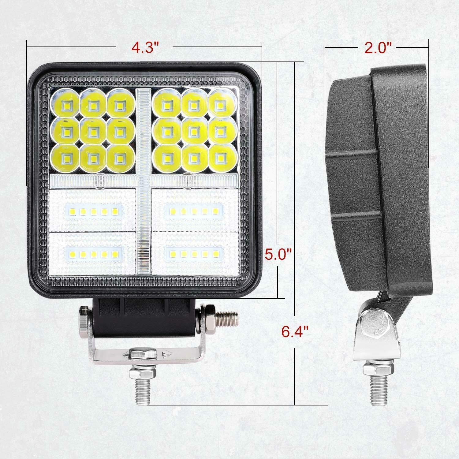 AB flexzon 6x 4 LED 162 W kwadratowa praca przeciwmgielna miejsce DRL nurkowanie białe krzyż światła lampa 24 V 6500 K