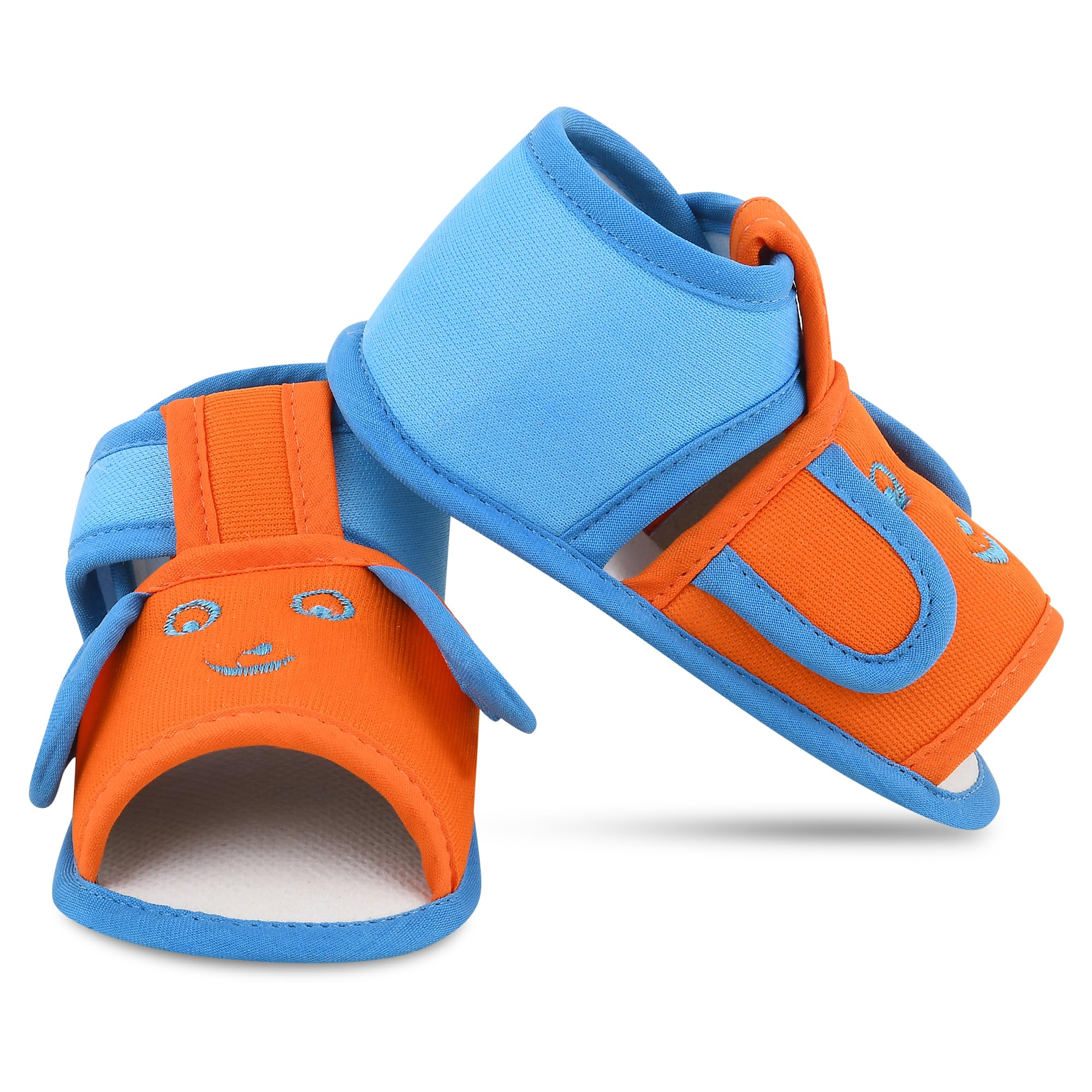 SMARTOTS Set of 3 0-9 Months Unisex New Born Baby Casual Shoes Sandal Booties (Black+Orange+Yellow) 2