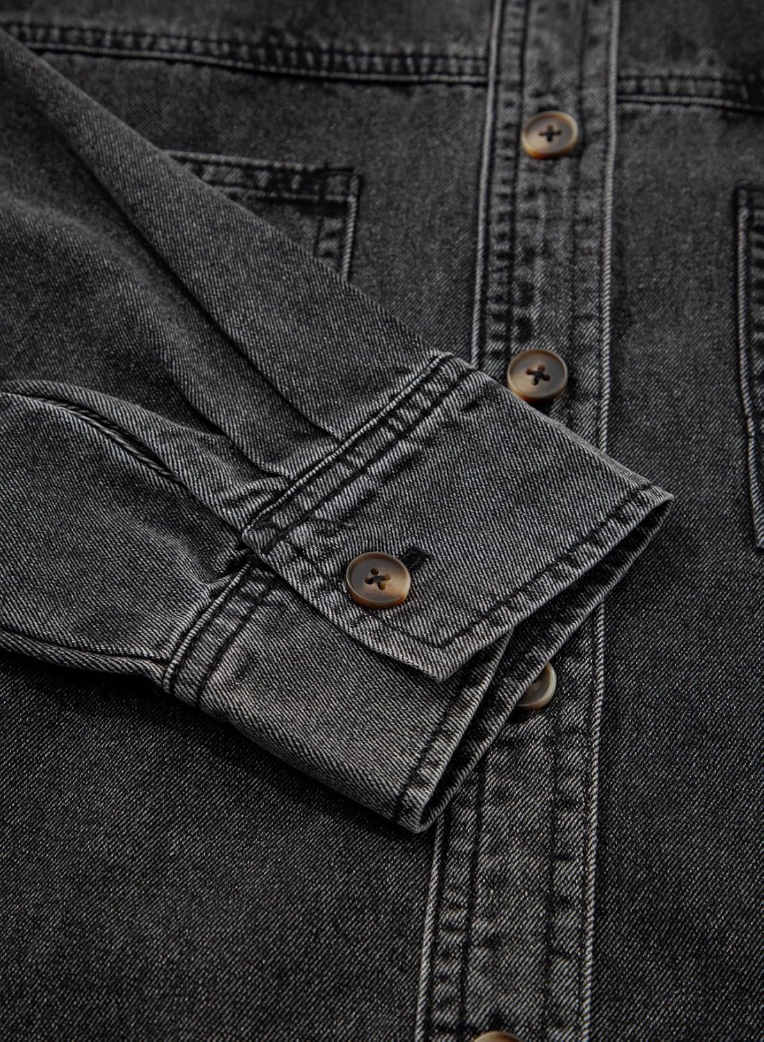 Sidefeel Women Denim Shirts Oversized Long Sleeve Button Down Blouse V Neck Casual Top Shackets - Image 8