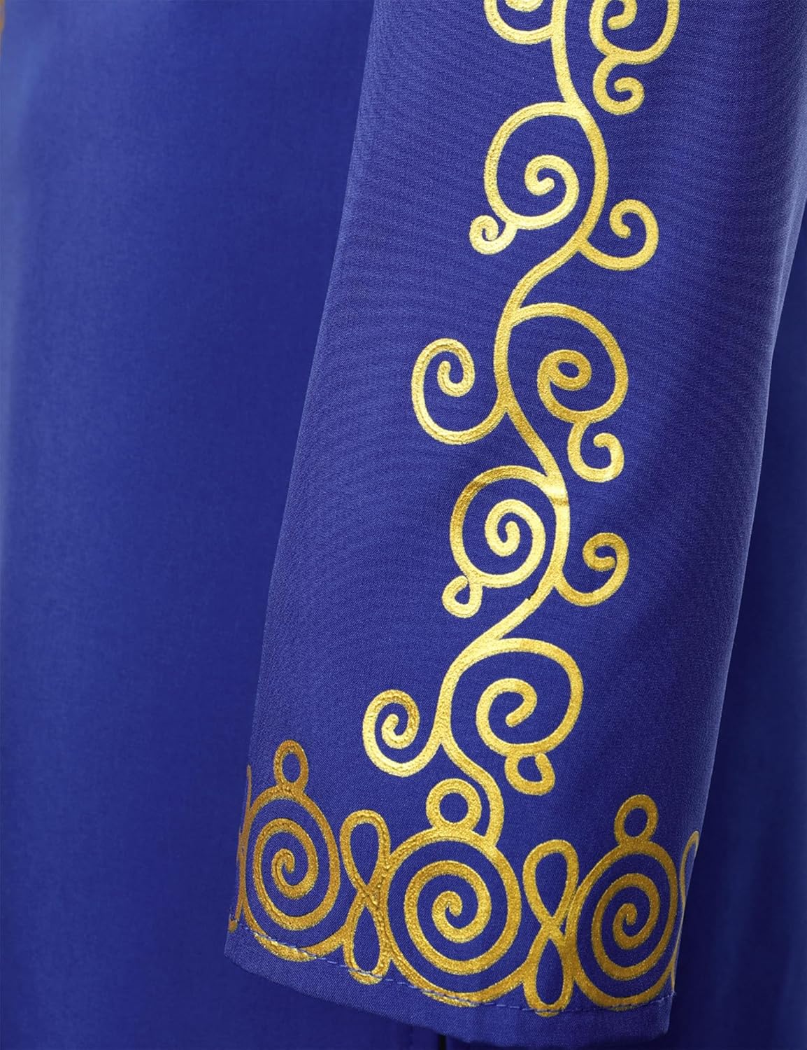 LucMatton Men's African Traditional Dashiki Luxury Metallic Gold Printed Mid Long Shirt - Image 5