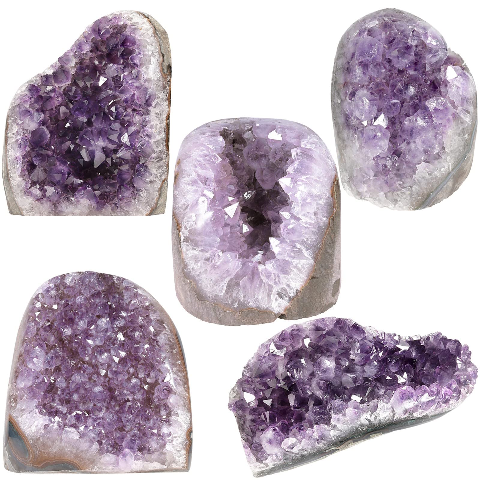 Nupuyai Améthyste Cluster Naturelle Cristal Pierre Brute Décoration, Spécimen de Amas d'améthyste pour la Feng Shui Décoration de Maison et Bureau Reiki Méditation (600g-700g)